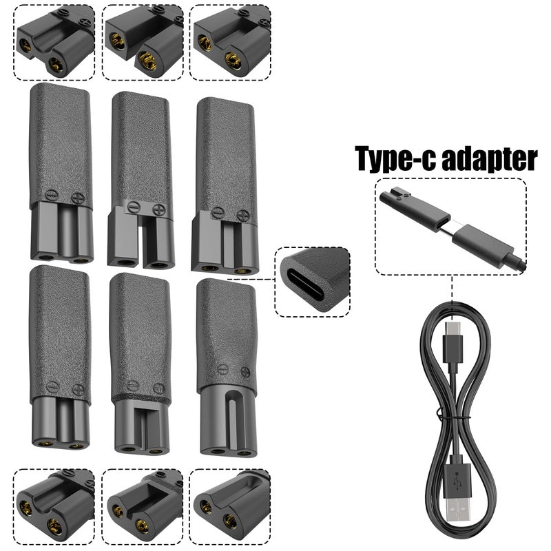 Pinkind Upgraded 9PCS Replacement Shaver Charger Compatible with a Various Types of Electric Hair Clippers, Beard Trimmers, Shavers, Beauty Instruments,Desk Lamps,Purifiers,Charging Cable Type-C Power Cord - Image 5